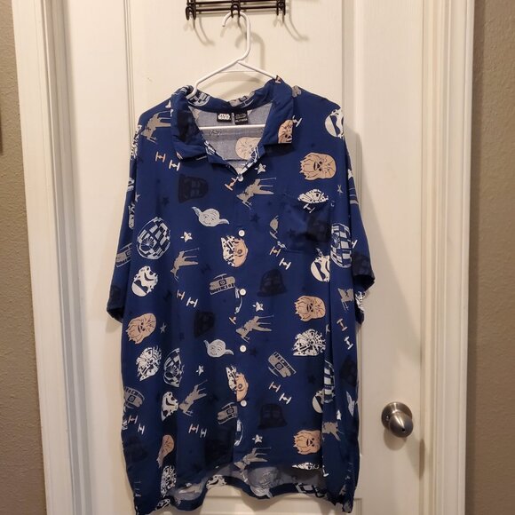 Star Wars Hawaiian Button-Up Shirt | All-Over Print Darth Vader Stormtrooper 2XL - Picture 2 of 6